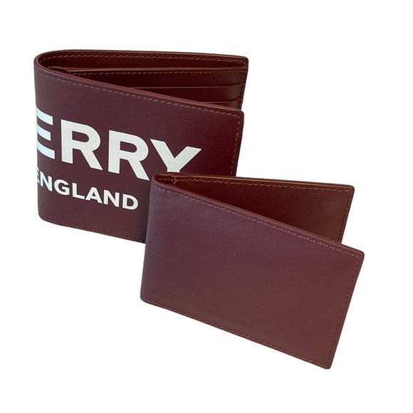 Burberry Ronan Oxblood Leather Logo Bifold Wallet with removable ID wallet - Picture 11 of 15